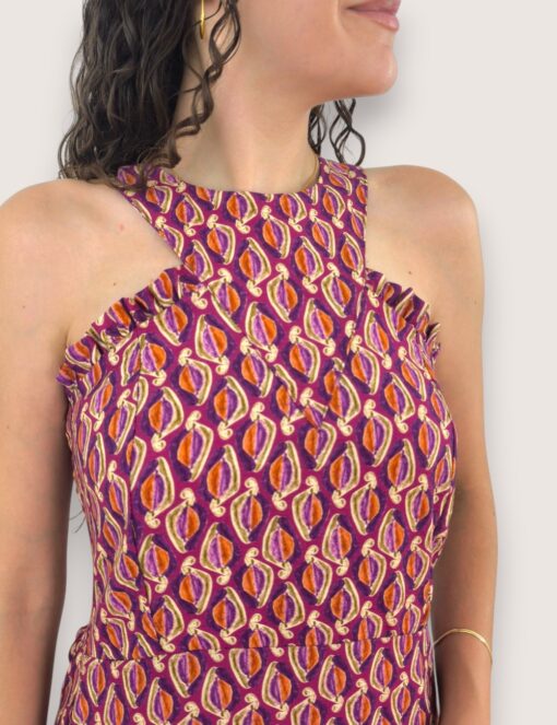 Vestido halter bloques mosaico