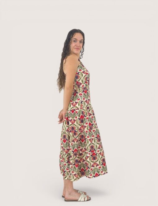 Vestido halter bloques orquídea