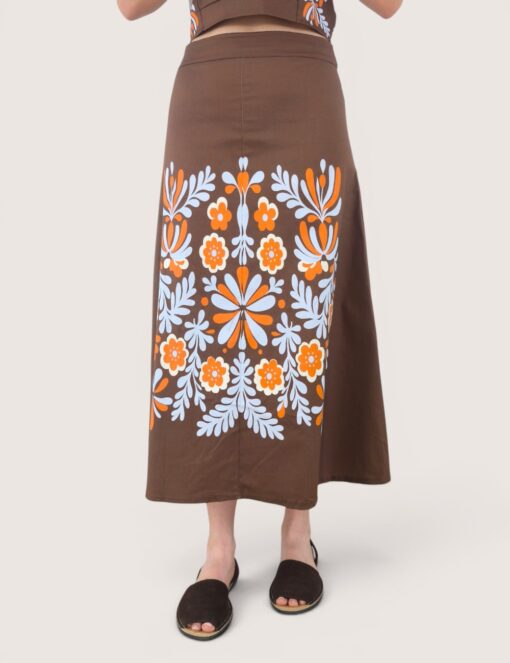 Falda midi ramo