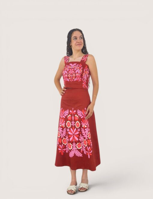 Falda midi ramo