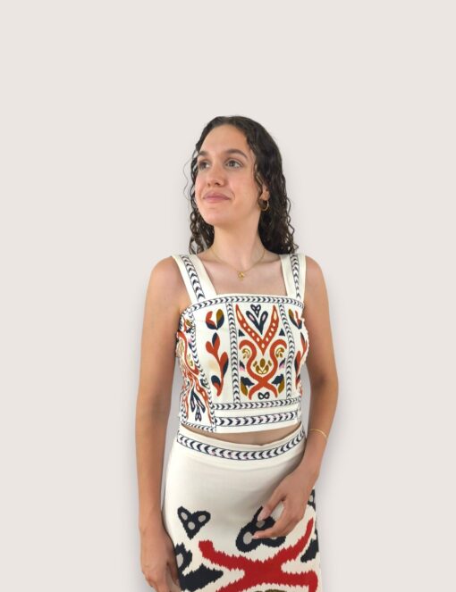 Top tirante ancho étnico