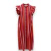 Vestido camisero volante rayas