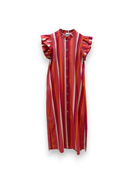 Vestido camisero volante rayas