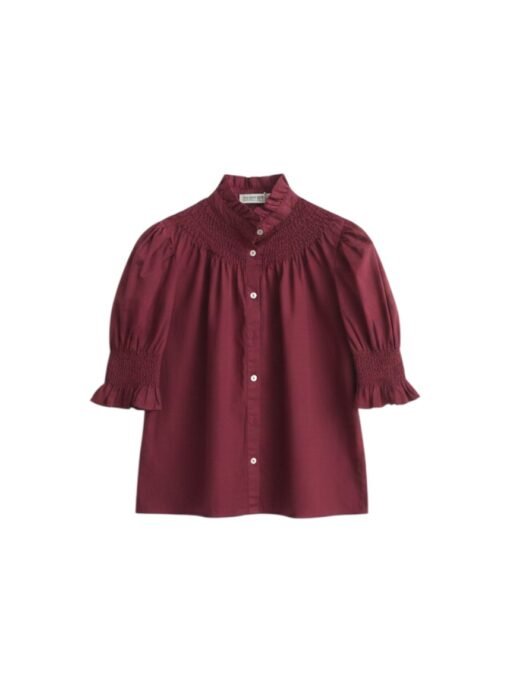Blusa Celina burdeos Blusa lisa Celina