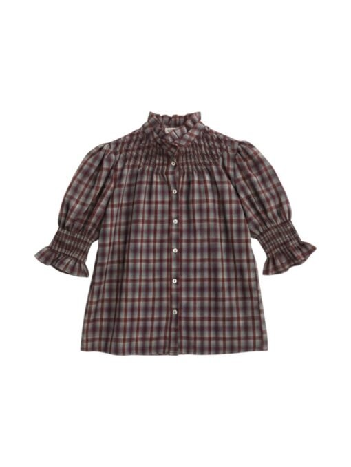 Blusa Dalia marrón Blusa cuadros Dalia