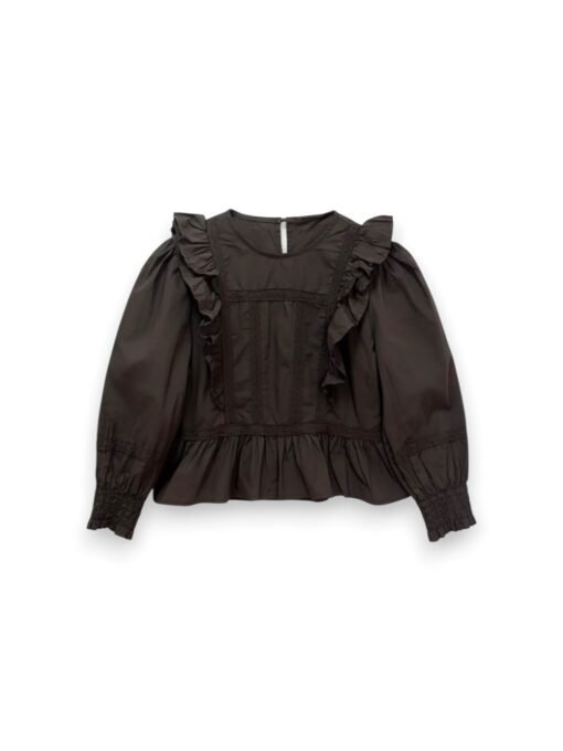 Blusa volantes Roma marrón Blusa volantes Roma